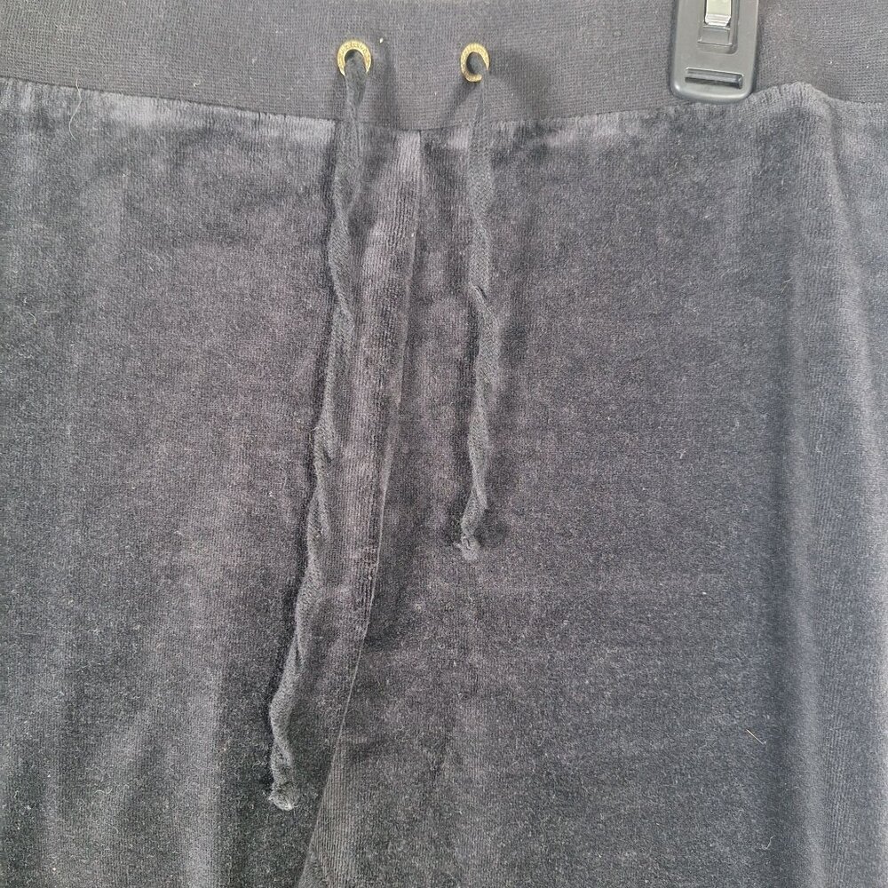 Vintage Juicy Courture Black Drawstring Velvet Sweatpants size XL - Picture 5 of 6